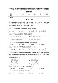 2025届广东省深圳市南山区实验教育集团九年级数学第一学期开学检测试题【含答案】