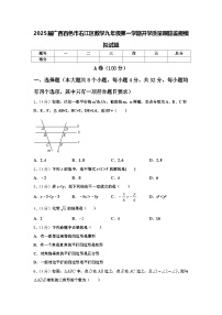 2025届广西百色市右江区数学九年级第一学期开学质量跟踪监视模拟试题【含答案】