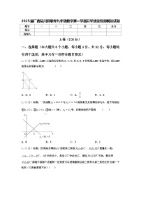 2025届广西陆川县联考九年级数学第一学期开学质量检测模拟试题【含答案】