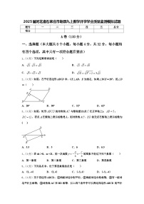 2025届河北省石家庄市赵县九上数学开学学业质量监测模拟试题【含答案】