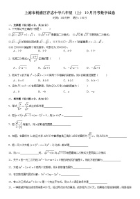 上海市杨浦区存志学校2024--2025学年八年级上学期10月月考数学试卷