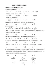 辽宁省沈阳市第七中学2024-2025学年八年级上学期10月月考数学试卷