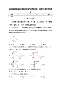 2025届湖北省武汉市部分学校九年级数学第一学期开学质量检测试题【含答案】