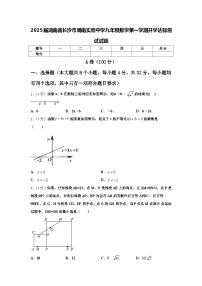 2025届湖南省长沙市周南实验中学九年级数学第一学期开学达标测试试题【含答案】