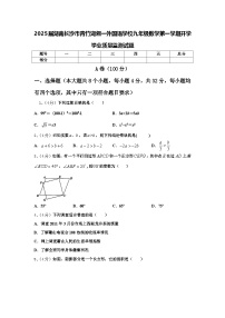 2025届湖南长沙市青竹湖湘一外国语学校九年级数学第一学期开学学业质量监测试题【含答案】