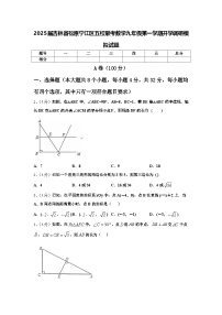 2025届吉林省松原宁江区五校联考数学九年级第一学期开学调研模拟试题【含答案】