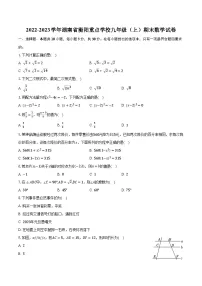 2022-2023学年湖南省衡阳重点学校九年级（上）期末数学试卷（含解析）