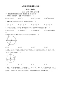 江苏省南京市联合体2024--2025学年上学期九年级数学月考试卷