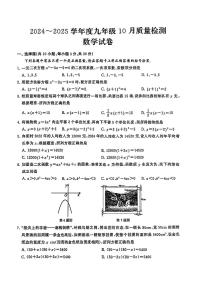 湖北省武汉市硚口区2024_2025学年九年级上学期10月质量检测数学试卷