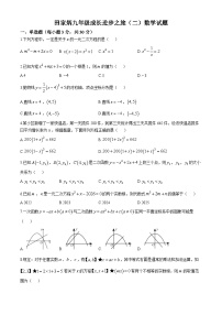 山东省日照市东港区田家炳实验中学2024-2025学年九年级上学期10月月考数学试卷(无答案)