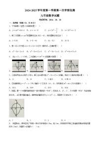 山东省济宁市金乡县2024-2025学年九年级上学期10月月考数学试题(无答案)