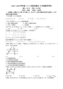 辽宁省沈阳市虹桥初级中学2024-2025学年上学期九年级10月份月考数学试卷