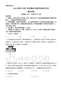 2024年四川省遂宁市中考数学真题（原卷版）