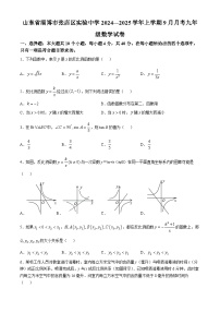 山东省淄博市张店区实验中学2024—2025学年上学期9月月考九年级数学试卷