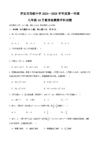 广东省云浮市罗定市培献中学2024-—2025学年九年级上学期10月月考数学试题