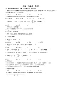 山东省临沂市兰山区临沂第六中学2024-2025学年七年级上学期10月月考数学试题(无答案)