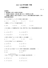 辽宁省大连市普兰店市2024-—2025学年九年级上学期10月月考数学试卷