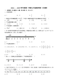 江苏省 南京市江宁区上元中学2024-2025学年七年级上学期10月数学月考试卷(无答案)
