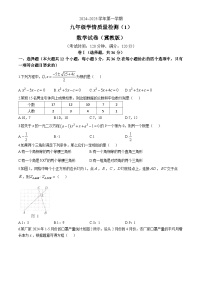 河北省衡水市枣强县2024-—2025学年九年级上学期10月月考数学试题