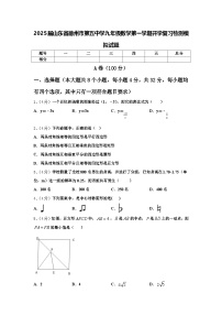 2025届山东省德州市第五中学九年级数学第一学期开学复习检测模拟试题【含答案】