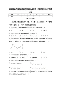 2025届山东省济南市高新区数学九年级第一学期开学学业水平测试试题【含答案】