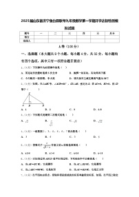 2025届山东省济宁鱼台县联考九年级数学第一学期开学达标检测模拟试题【含答案】