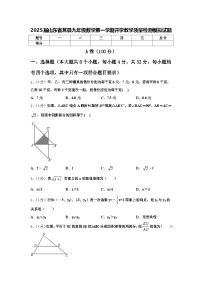 2025届山东省莒县九年级数学第一学期开学教学质量检测模拟试题【含答案】