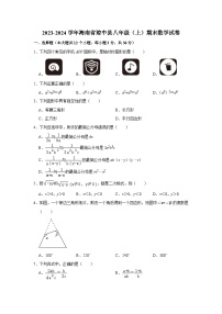 2023-2024学年海南省琼中县八年级（上）期末数学试卷