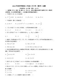 广西壮族自治区钦州市共美学校2024-2025学年九年级上学期10月月考数学试题(无答案)