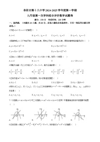 安徽省阜阳市颍州区阜阳市第十八中学2024-2025学年九年级上学期10月月考数学试题(无答案)