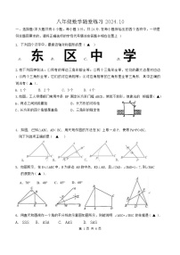 江苏省扬州市仪征实验中学东区校2024-2025学年八年级上学期10月月考数学试题