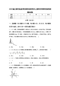 2025届上海市宝山区刘行新华实验学校九上数学开学教学质量检测模拟试题【含答案】