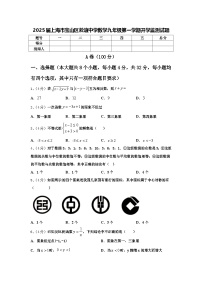 2025届上海市宝山区淞谊中学数学九年级第一学期开学监测试题【含答案】