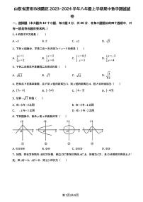 2023-2024年济南市槐荫区八年级数学上册期中考试及其答案解析