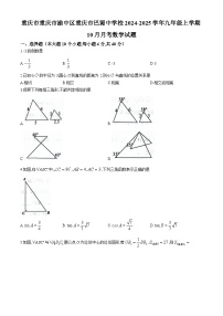 重庆市重庆市渝中区重庆市巴蜀中学校2024-2025学年九年级上学期10月月考数学试题(无答案)