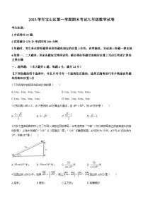 上海市宝山区2023-2024学年九年级上学期期末数学试题（一模）