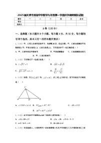 2025届天津市滨湖中学数学九年级第一学期开学调研模拟试题【含答案】