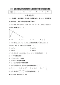 2025届浙江省杭州市保俶塔中学九上数学开学复习检测模拟试题【含答案】