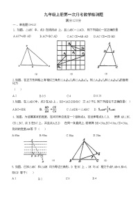 山东省聊城市东苑初级中学2024-—2025学年九年级上学期第一次月考数学试题