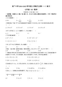 广东省广州市黄广中学2024~2025学年七年级上学期数学10月月考试卷(无答案)