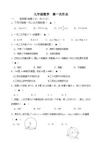 江苏省盐城市大丰区实验初级中学2024-2025学年九年级上学期第一次 月考数学试题