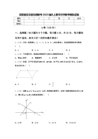 安徽省安庆宿松县联考2025届九上数学开学联考模拟试题【含答案】