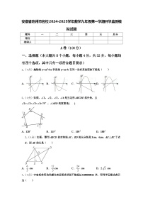 安徽省池州市名校2024-2025学年数学九年级第一学期开学监测模拟试题【含答案】