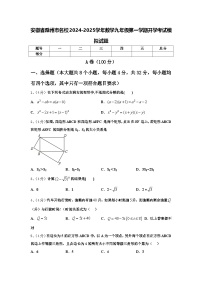 安徽省滁州市名校2024-2025学年数学九年级第一学期开学考试模拟试题【含答案】