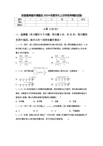 安徽省淮南市潘集区2024年数学九上开学统考模拟试题【含答案】