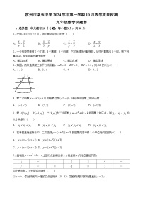 浙江省杭州市西湖区翠苑中学2024—2025学年九年级上学期10月月考数学试卷(无答案)