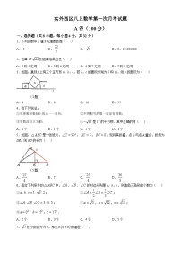 四川省成都市实外西区学校2024-2025学年八年级上学期10月月考数学试题(无答案)