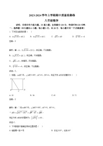 江西省景德镇一中2023-2024学年八年级上学期期中考试数学试卷(含解析)