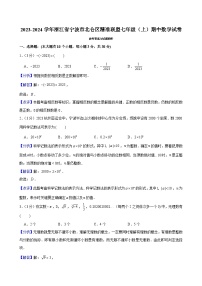 2023-2024学年浙江省宁波市北仑区精准联盟七年级（上）期中数学试卷及解析（word版，含答案）