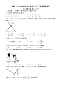 上海市南汇第一中学2024-2025学年九年级上学期9月月考数学试卷(无答案)